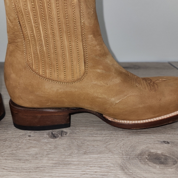 Jinetes Boots Mens 9.5 Brown Square Toe Suede Slip On Made In Mexico - Picture 3 of 16